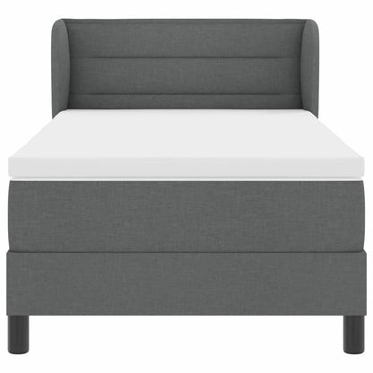 Boxspringbett mit Kopfteil Dunkelgrau 100 x 200 cm Stoff