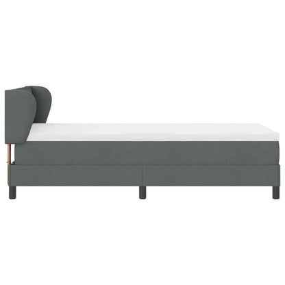 Boxspringbett mit Kopfteil Dunkelgrau 100 x 200 cm Stoff