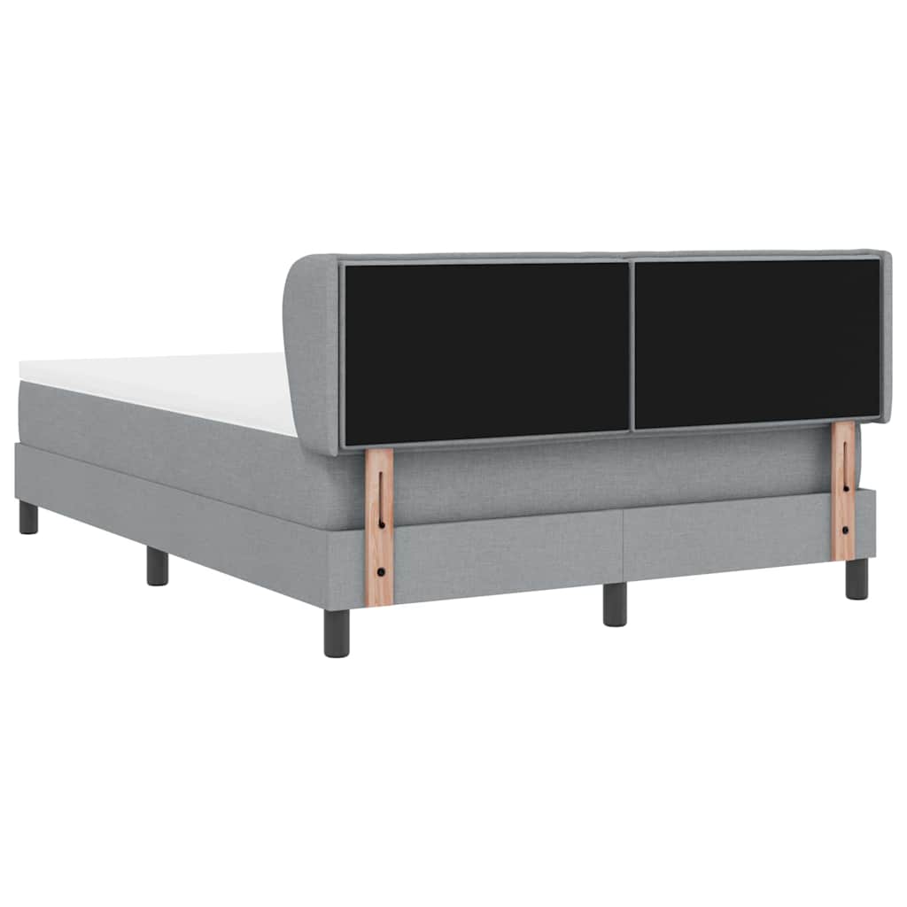 Boxspringbett mit Matratze Hellgrau 140 x 190 cm Stoff