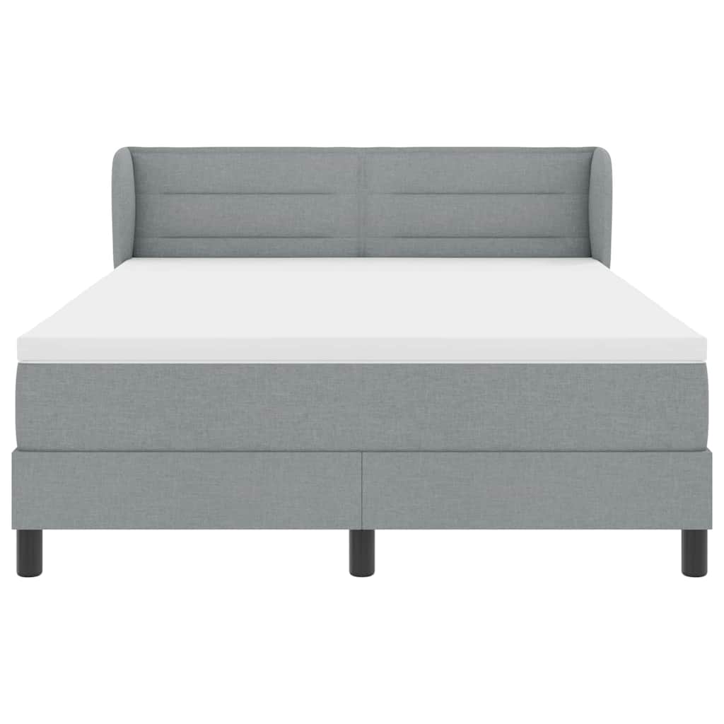 Boxspringbett mit Matratze Hellgrau 140 x 190 cm Stoff