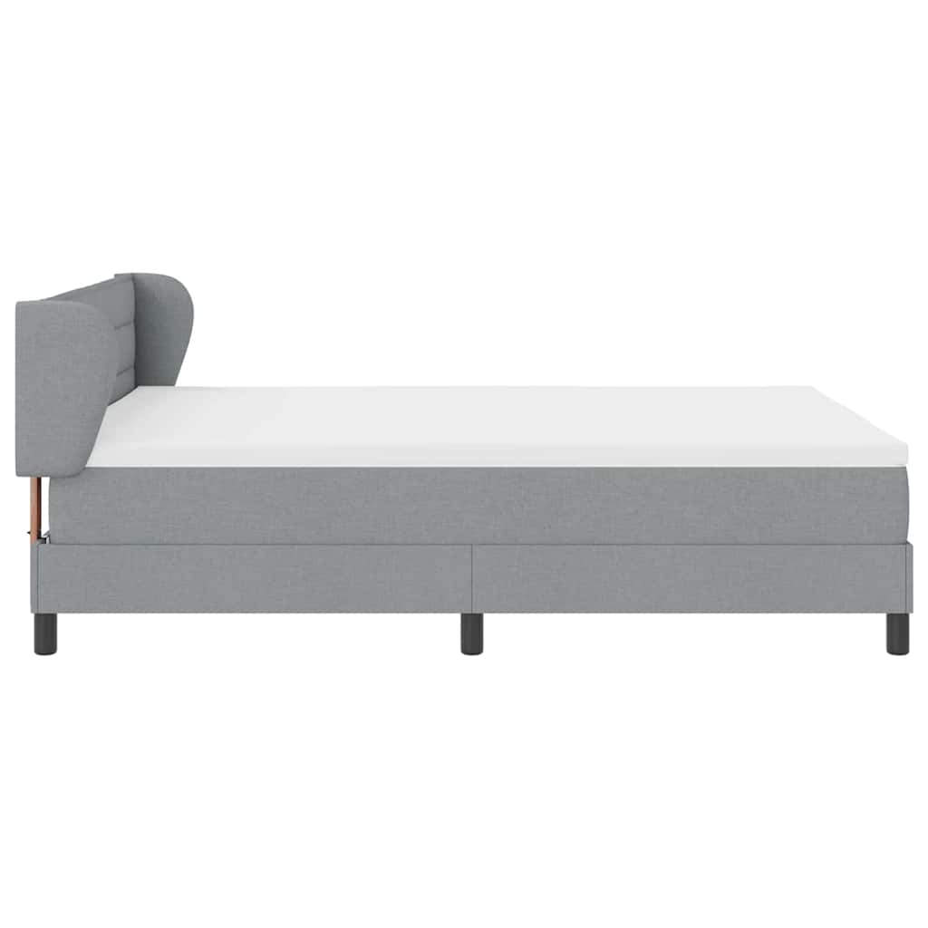 Boxspringbett mit Matratze Hellgrau 140 x 190 cm Stoff