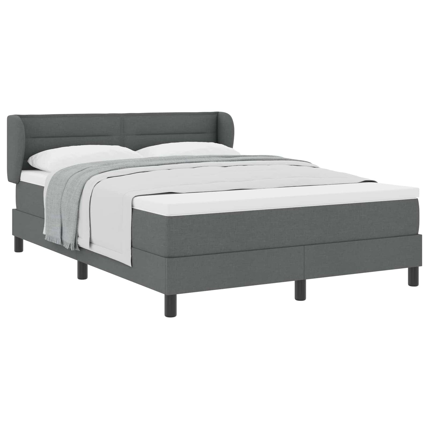 Boxspringbett mit Matratze Dunkelgrau 140 x 190 cm Stoff