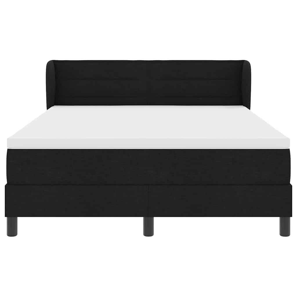 Boxspringbett mit Matratze Schwarz 140 x 190 cm Stoff