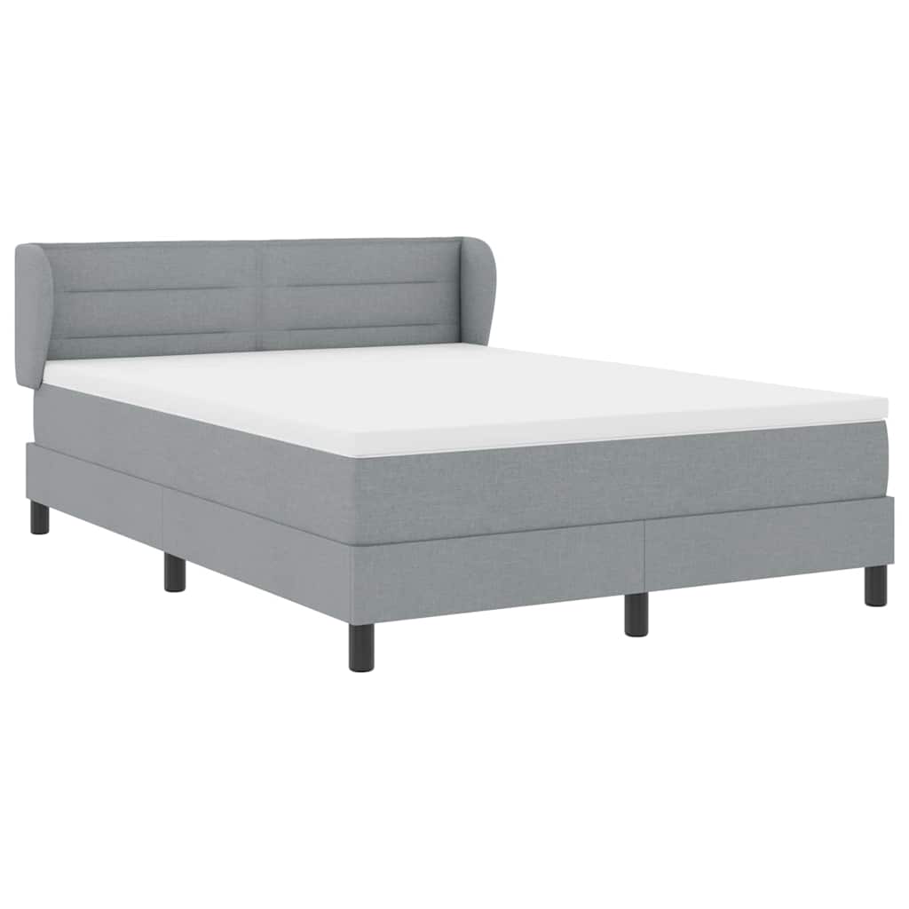 Boxspringbett mit Matratze Hellgrau 140 x 200 cm Stoff