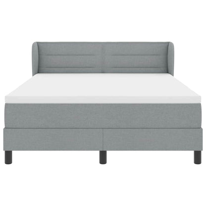 Boxspringbett mit Matratze Hellgrau 140 x 200 cm Stoff