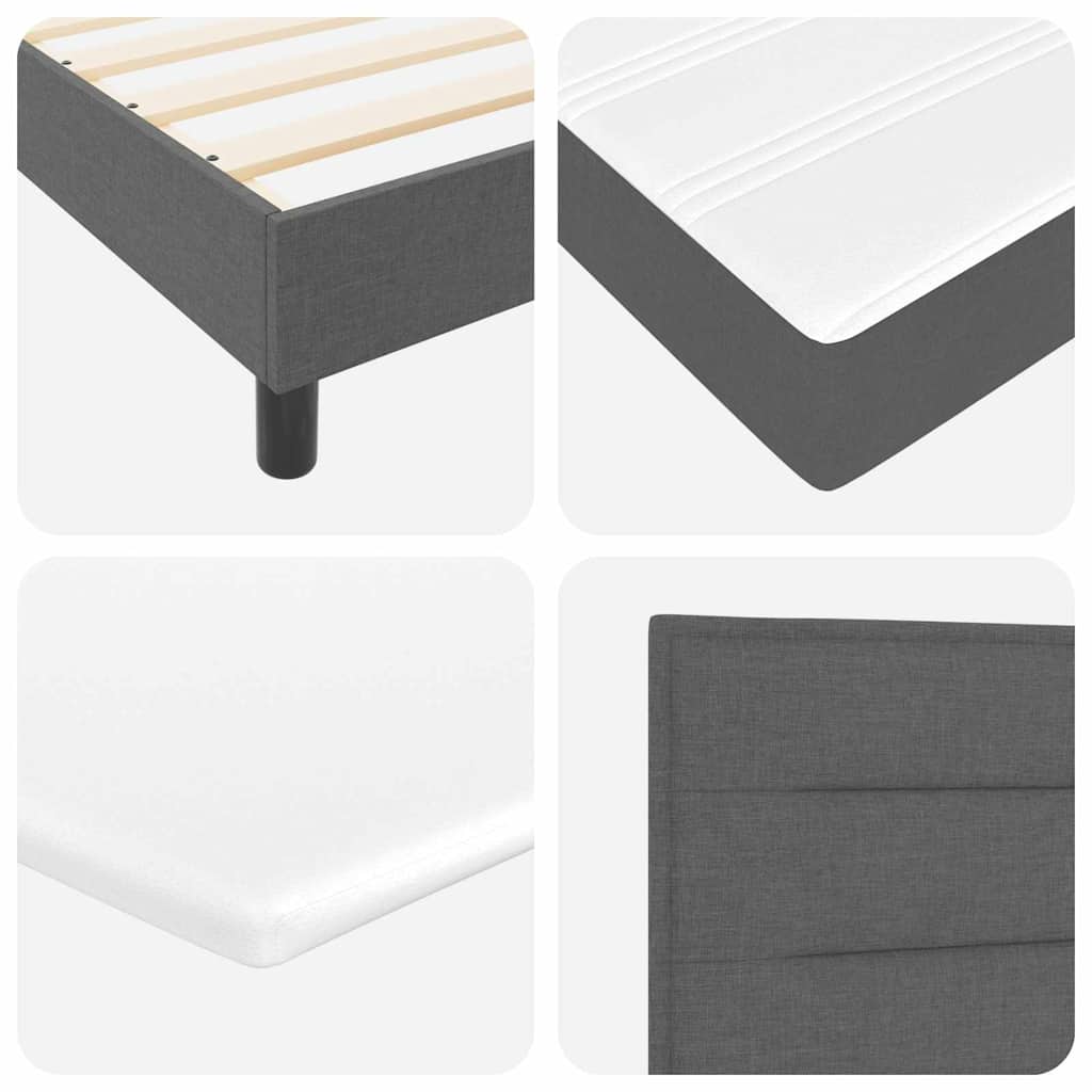 Boxspringbett mit Matratze Dunkelgrau 140 x 200 cm Stoff