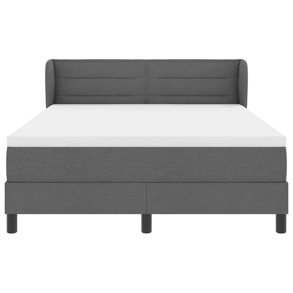 Boxspringbett mit Matratze Dunkelgrau 140 x 200 cm Stoff
