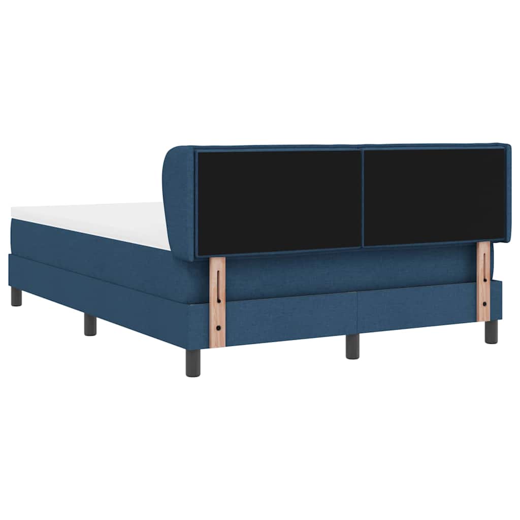 Boxspringbett mit Kopfteil Blau 140 x 200 cm Stoff