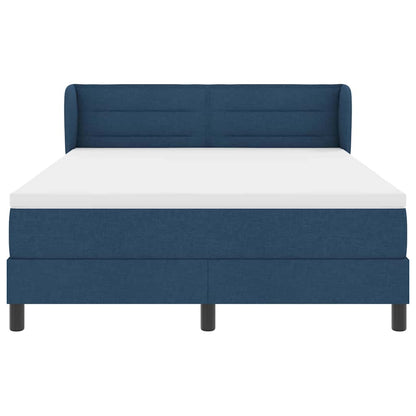 Boxspringbett mit Kopfteil Blau 140 x 200 cm Stoff