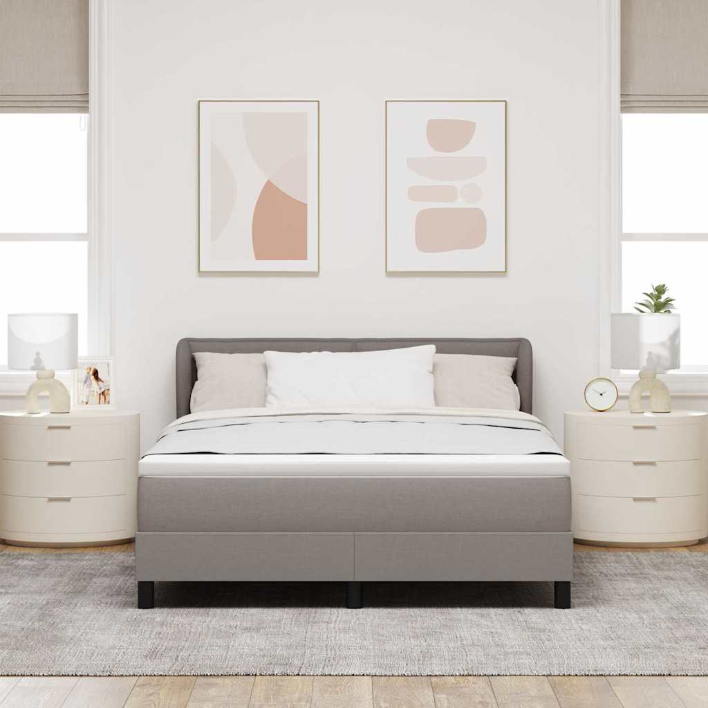 Boxspringbett mit Kopfteil Taupe 160 x 200 cm Stoff