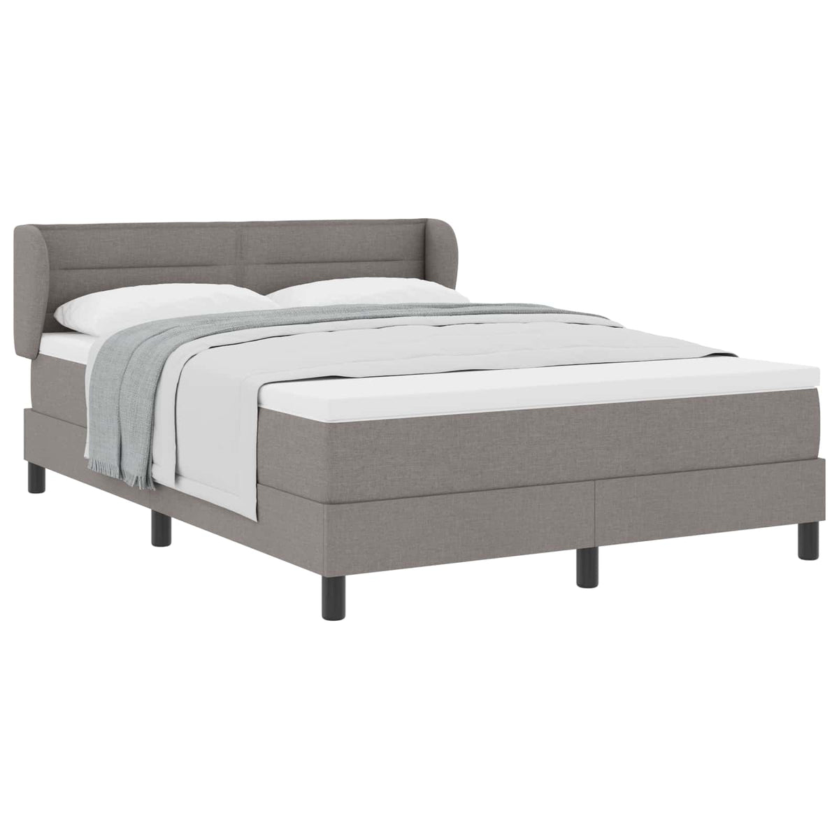 Boxspringbett mit Kopfteil Taupe 160 x 200 cm Stoff