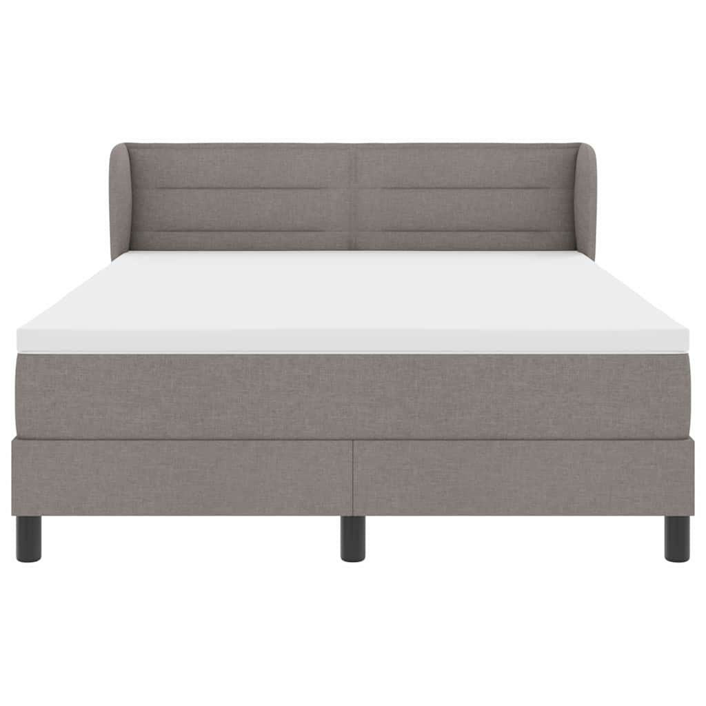 Boxspringbett mit Kopfteil Taupe 160 x 200 cm Stoff