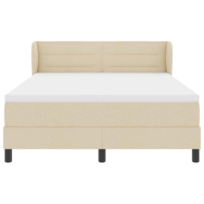 Boxspringbett mit Kopfteil Creme 160 x 200 cm Stoff