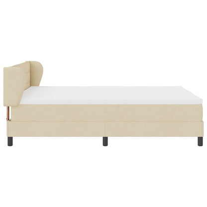 Boxspringbett mit Kopfteil Creme 160 x 200 cm Stoff