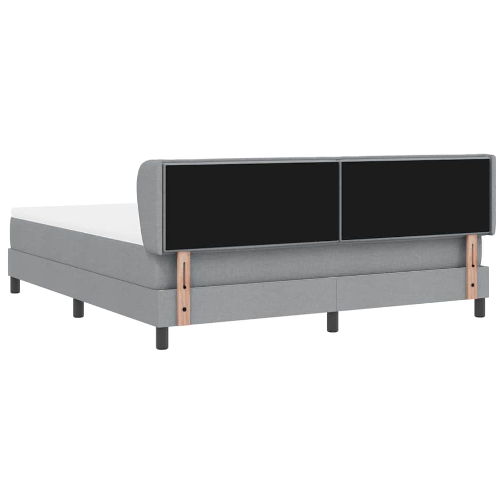 Boxspringbett mit Kopfteil Hellgrau 180 x 200 cm Stoff