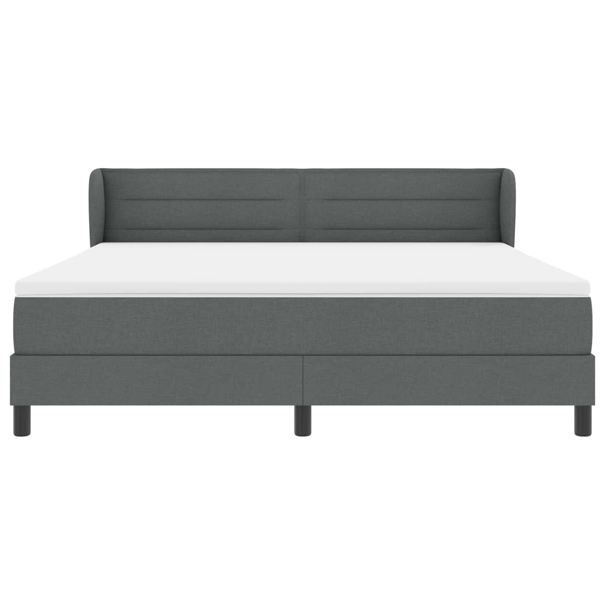 Boxspringbett mit Kopfteil Dunkelgrau 180 x 200 cm Stoff