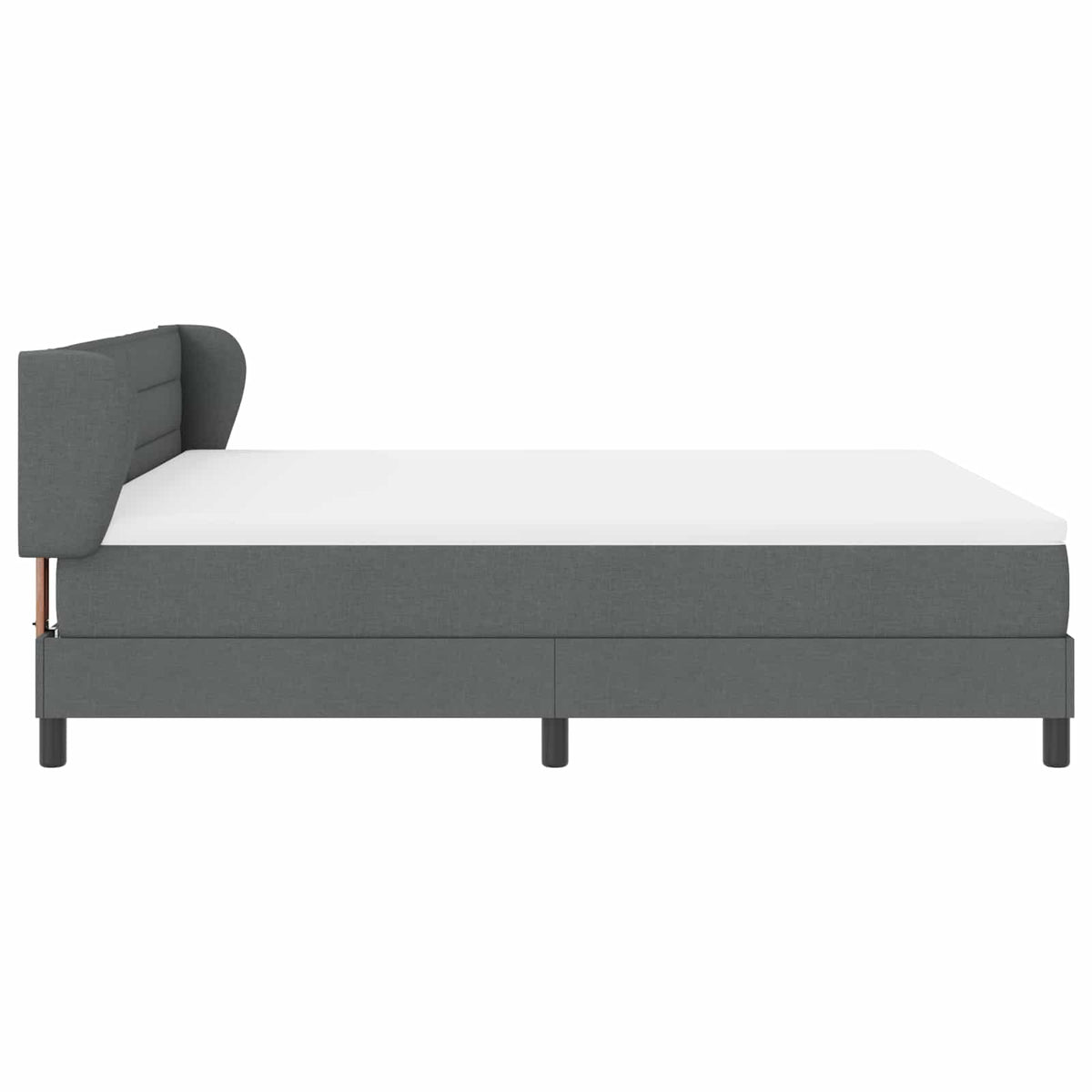 Boxspringbett mit Kopfteil Dunkelgrau 180 x 200 cm Stoff