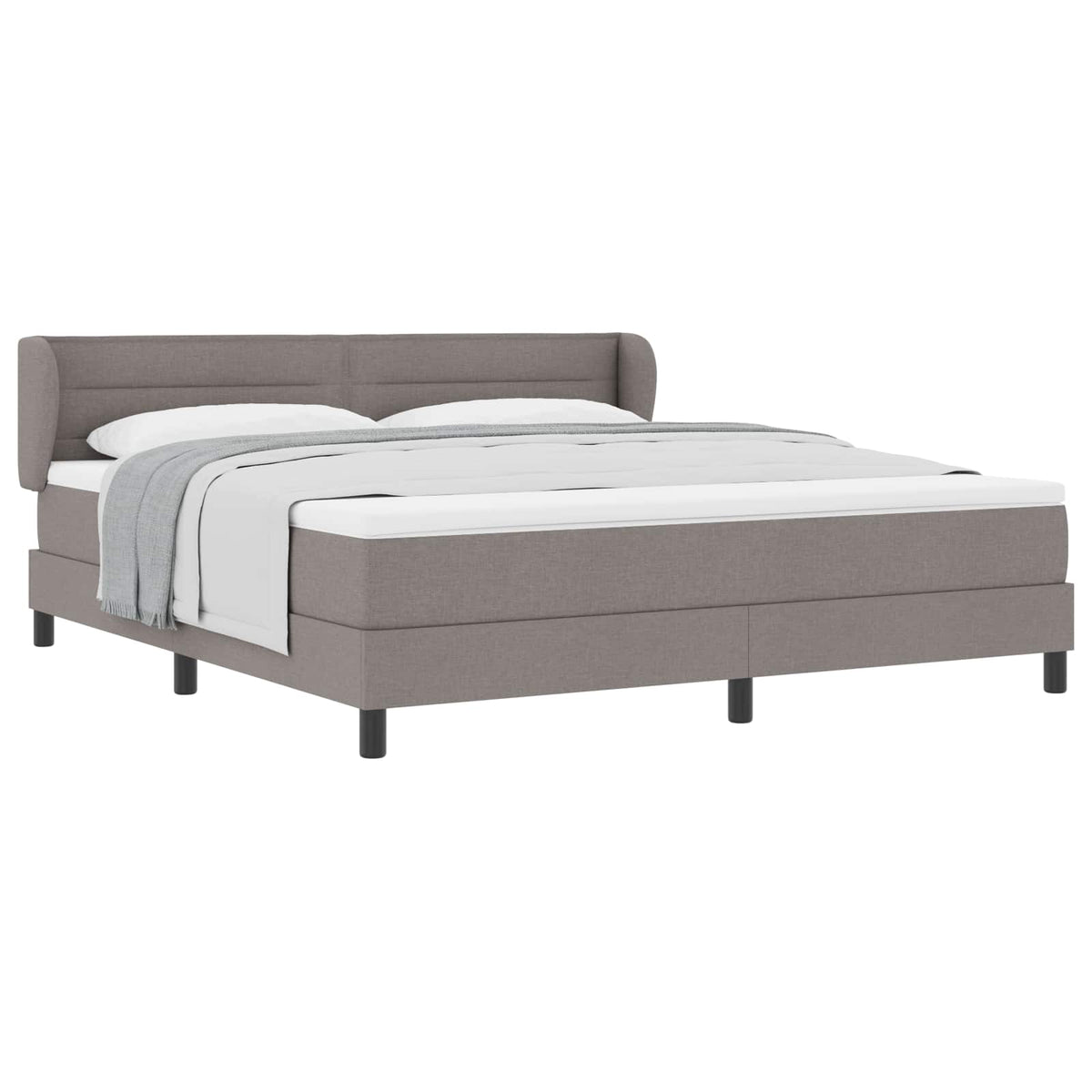 Boxspringbett mit Kopfteil Taupe 180 x 200 cm Stoff