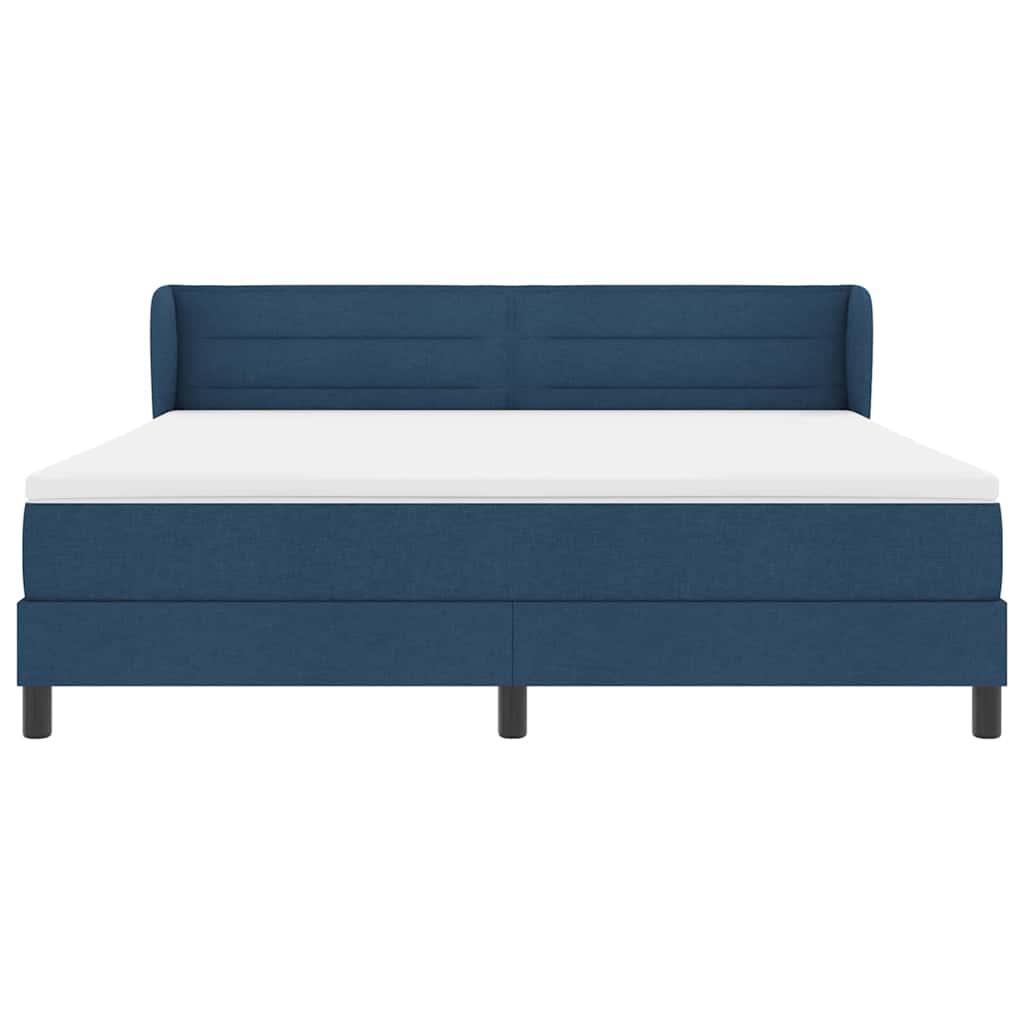 Boxspringbett mit Kopfteil Blau 180 x 200 cm Stoff
