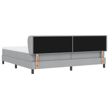 Boxspringbett mit Kopfteil Hellgrau 200 x 200 cm Stoff