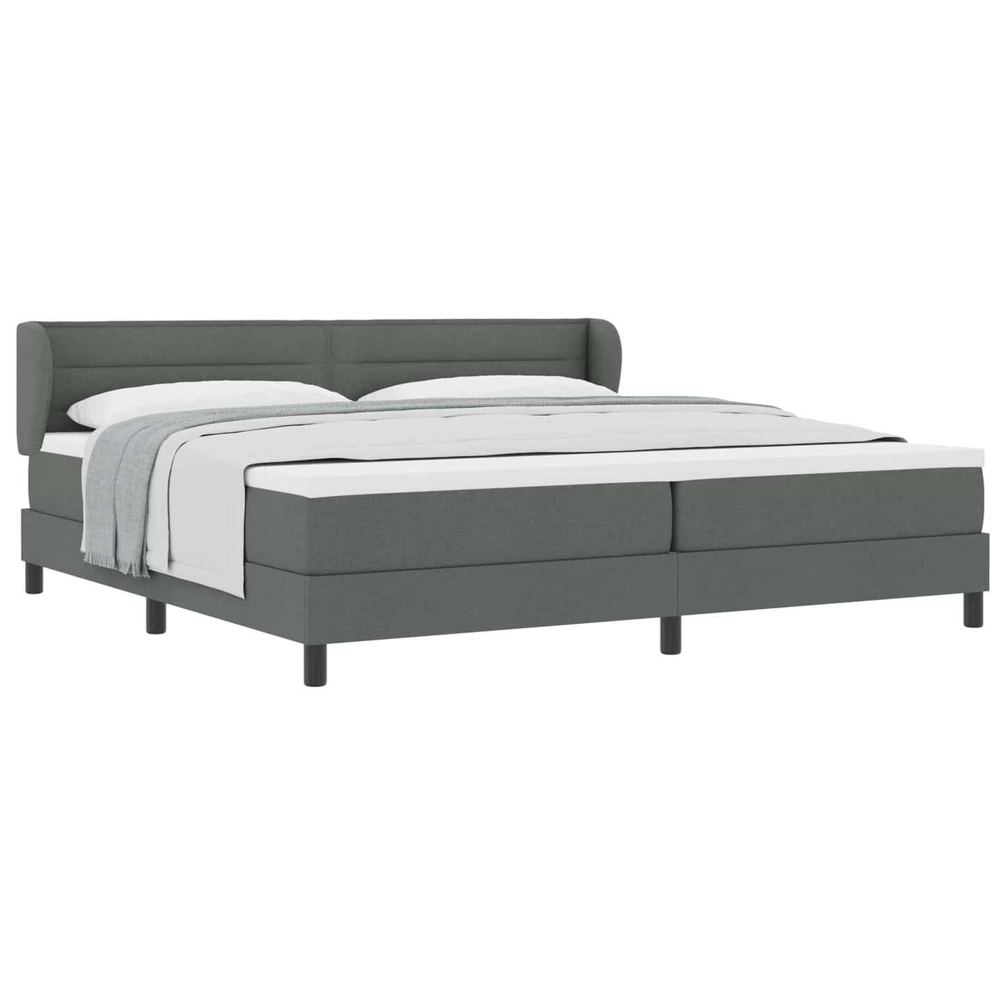 Boxspringbett mit Matratze Dunkelgrau 200 x 200 cm Stoff