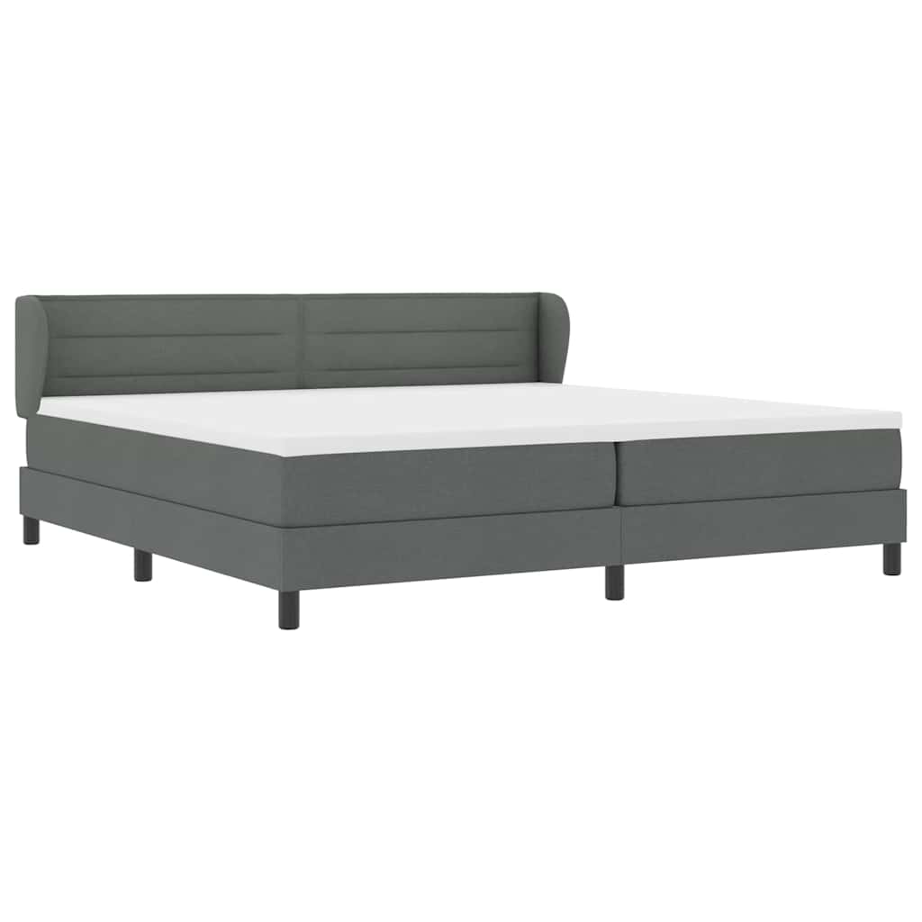 Boxspringbett mit Matratze Dunkelgrau 200 x 200 cm Stoff