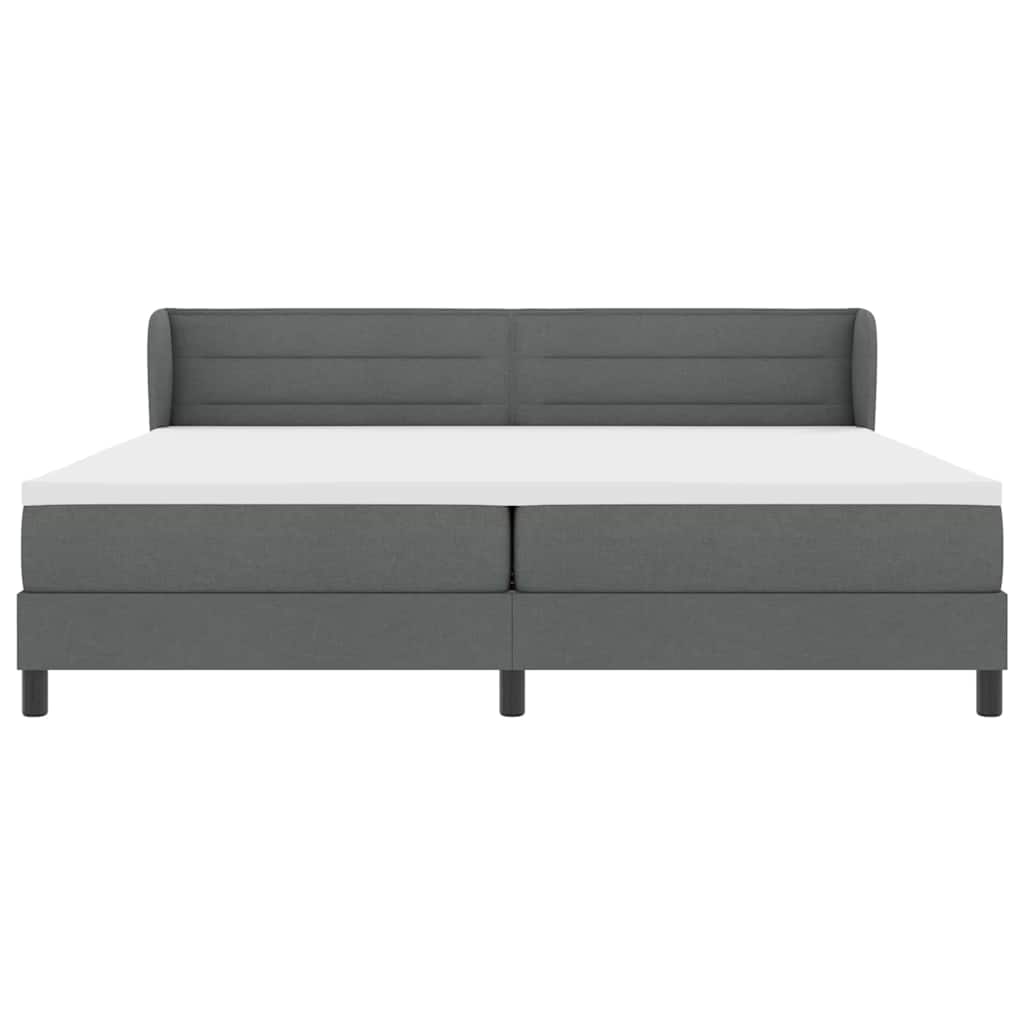 Boxspringbett mit Matratze Dunkelgrau 200 x 200 cm Stoff