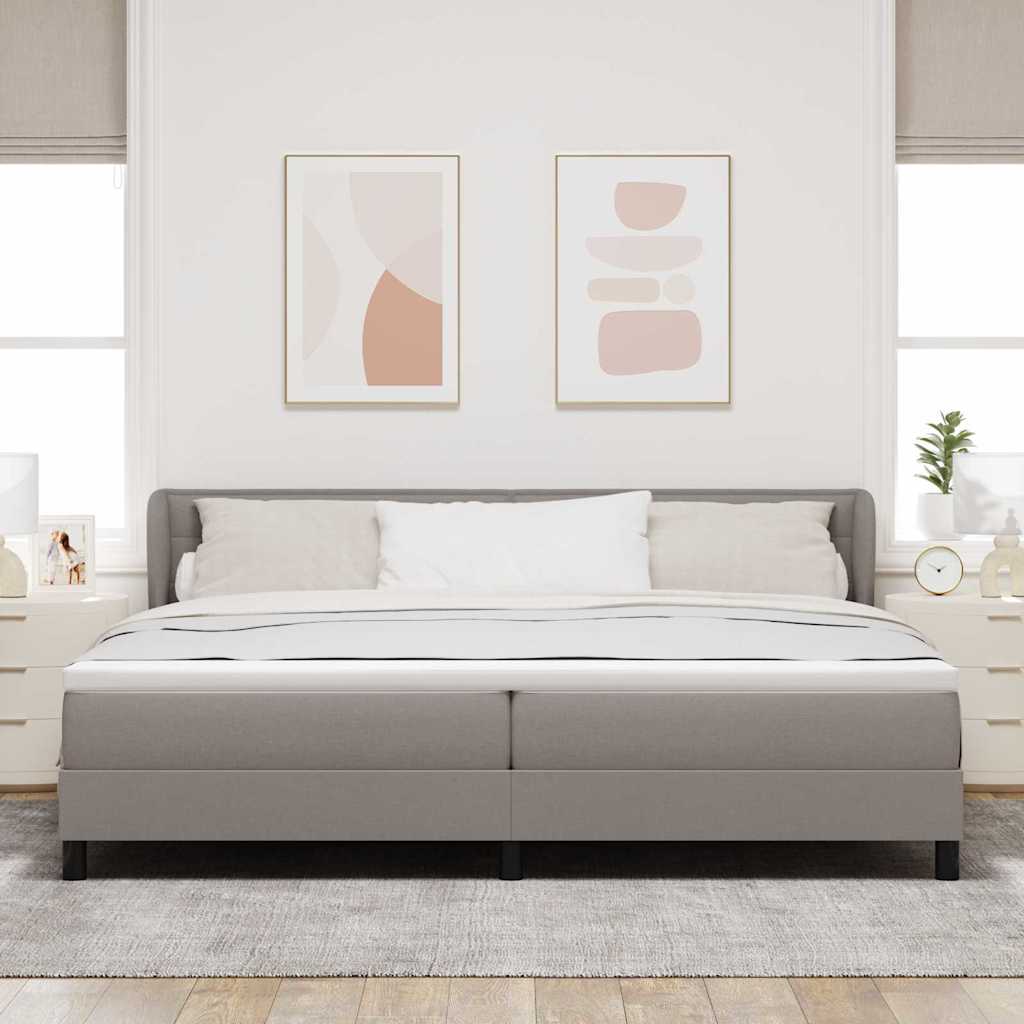 Boxspringbett mit Matratze Taupe 200 x 200 cm Stoff