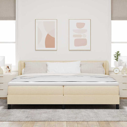 Boxspringbett mit Kopfteil Creme 200 x 200 cm Stoff
