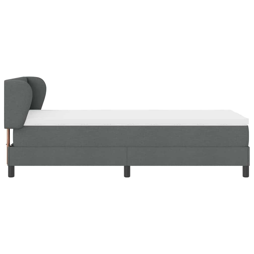 Boxspringbett mit Kopfteil Dunkelgrau 80 x 200 cm Stoff