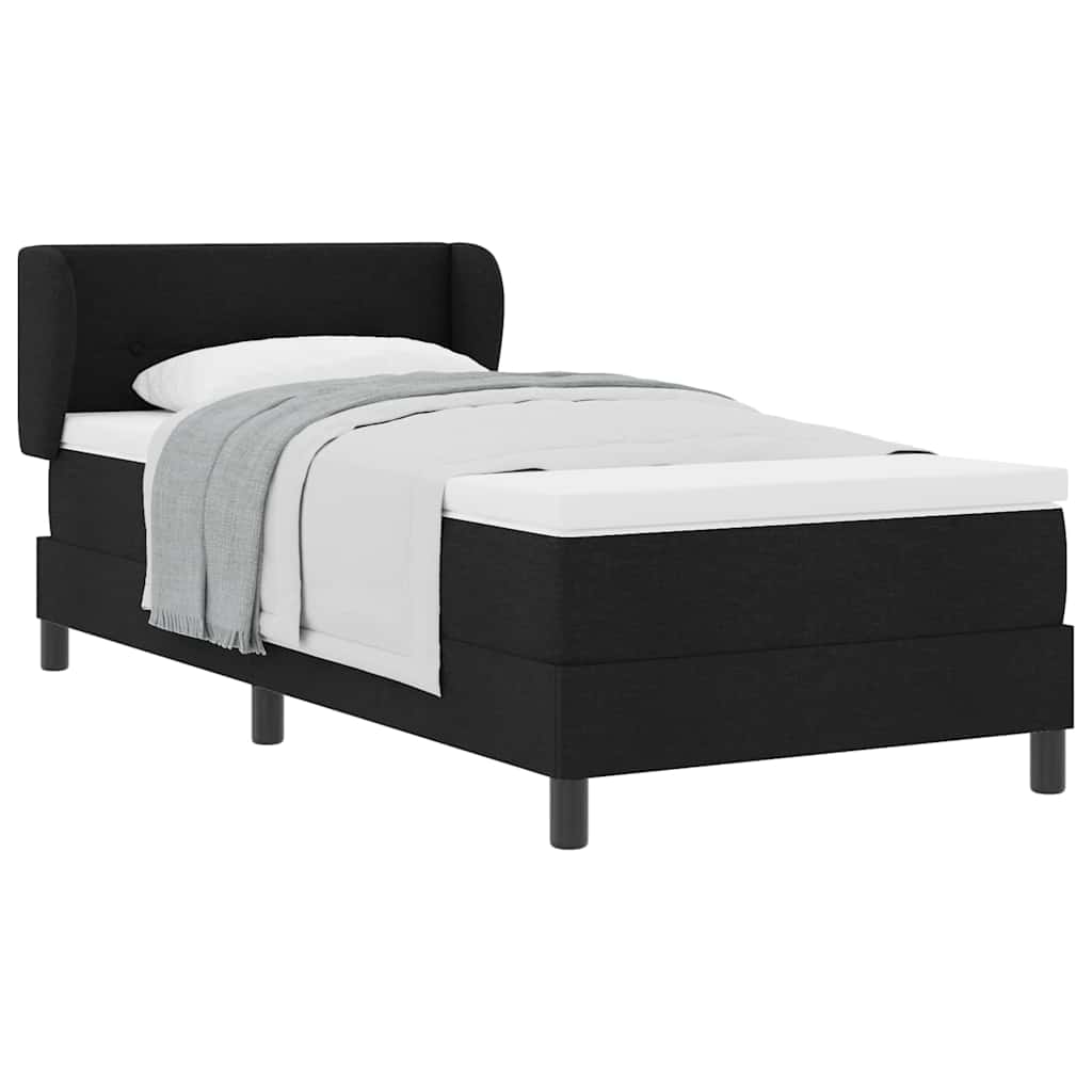 Boxspringbett mit Matratze Schwarz 90 x 190 cm Stoff
