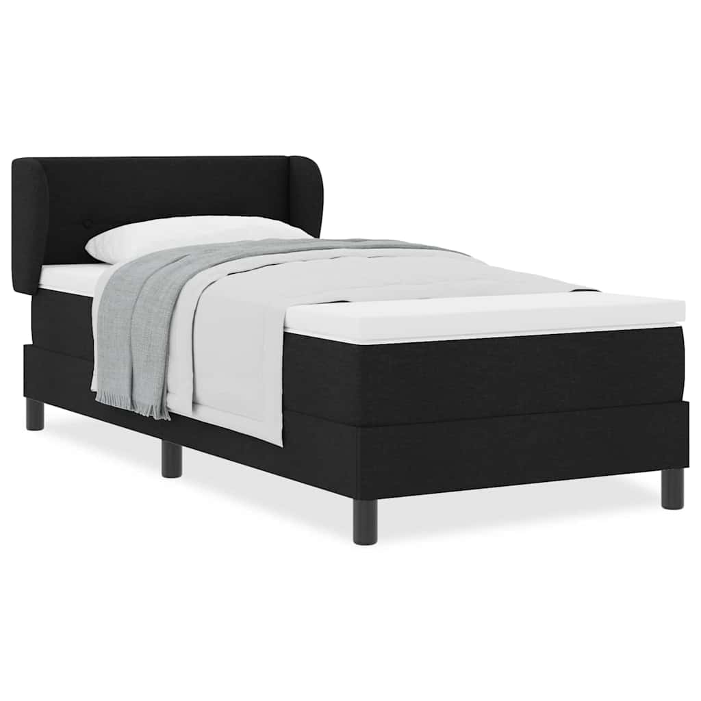 Boxspringbett mit Matratze Schwarz 90 x 190 cm Stoff