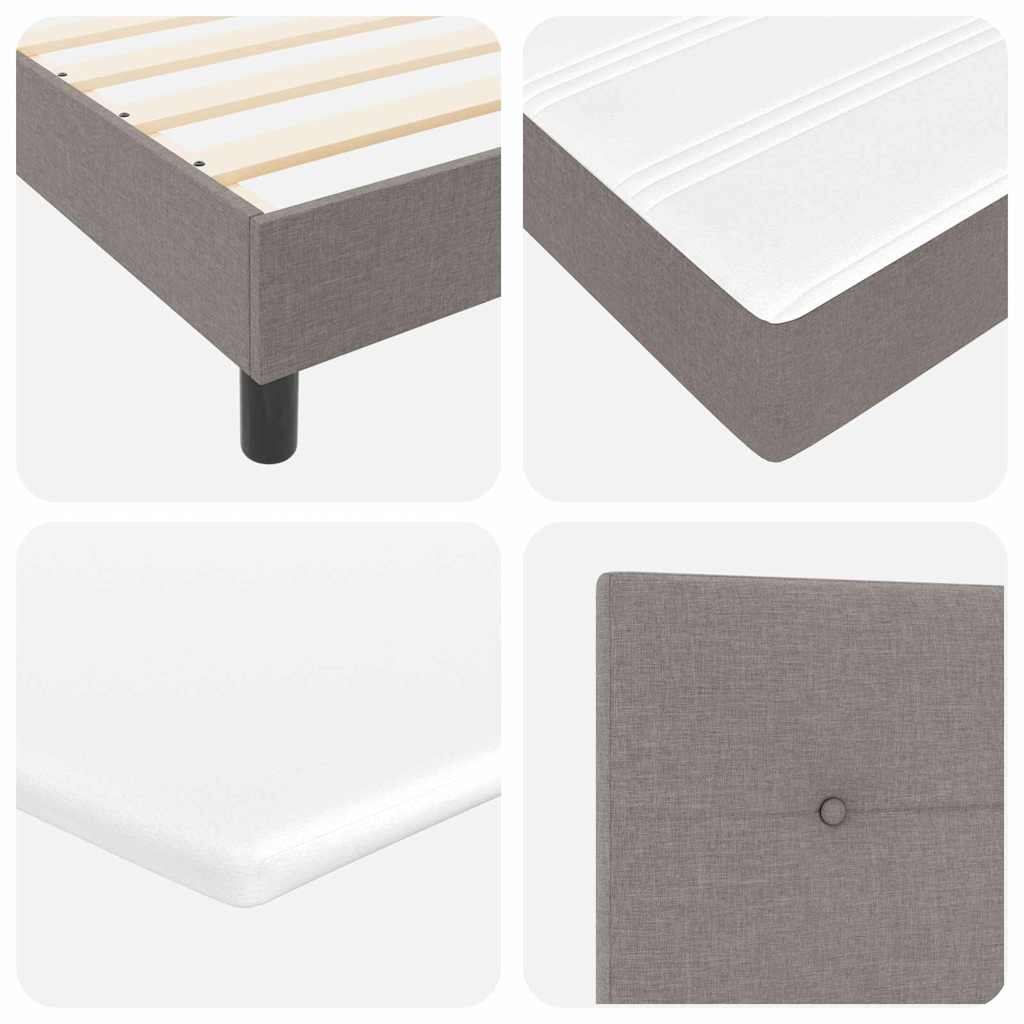 Boxspringbett mit Kopfteil Taupe 90 x 200 cm Stoff