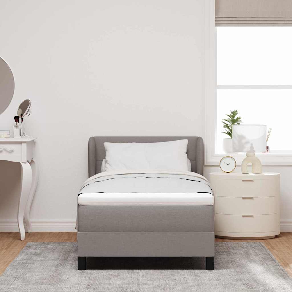Boxspringbett mit Kopfteil Taupe 90 x 200 cm Stoff
