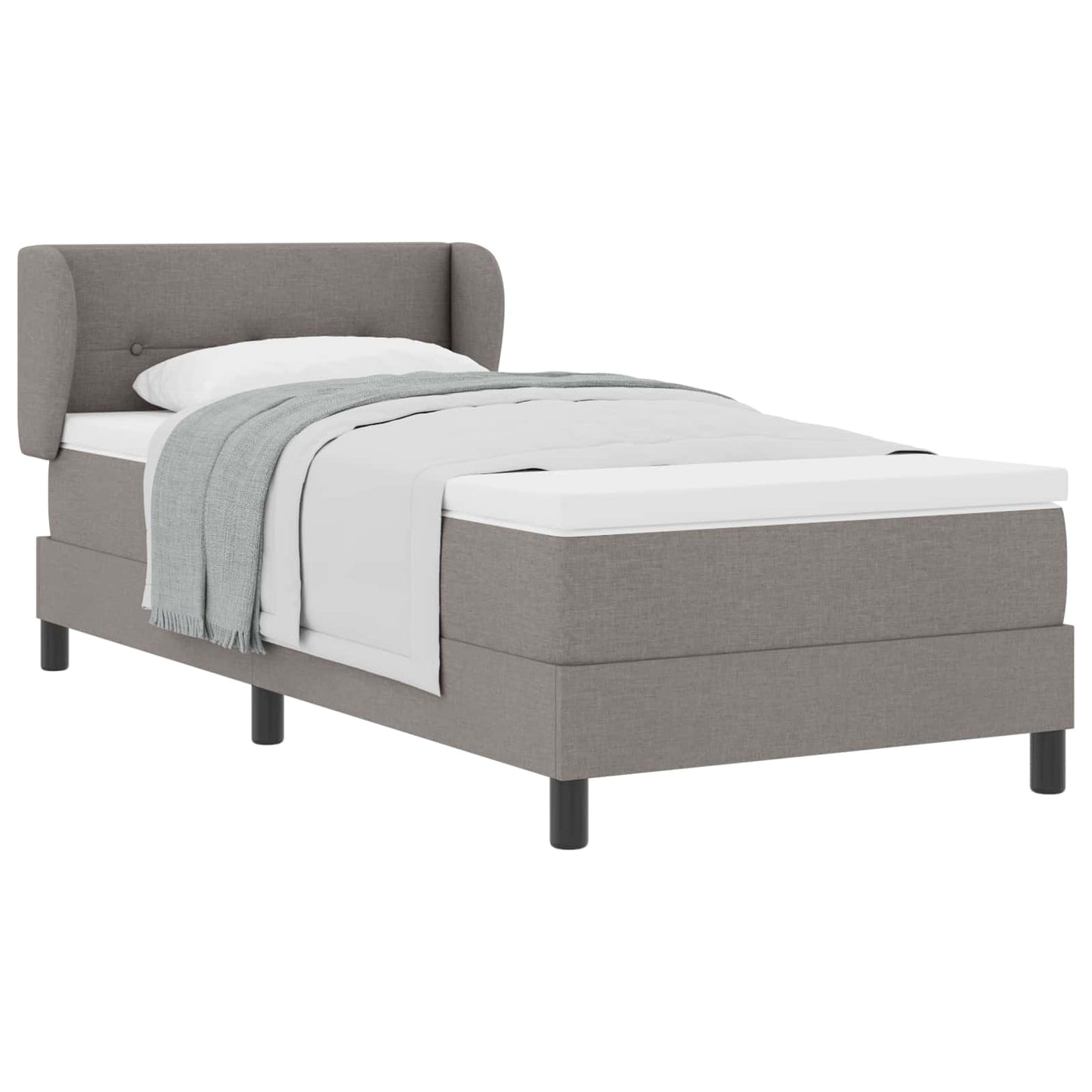 Boxspringbett mit Kopfteil Taupe 90 x 200 cm Stoff