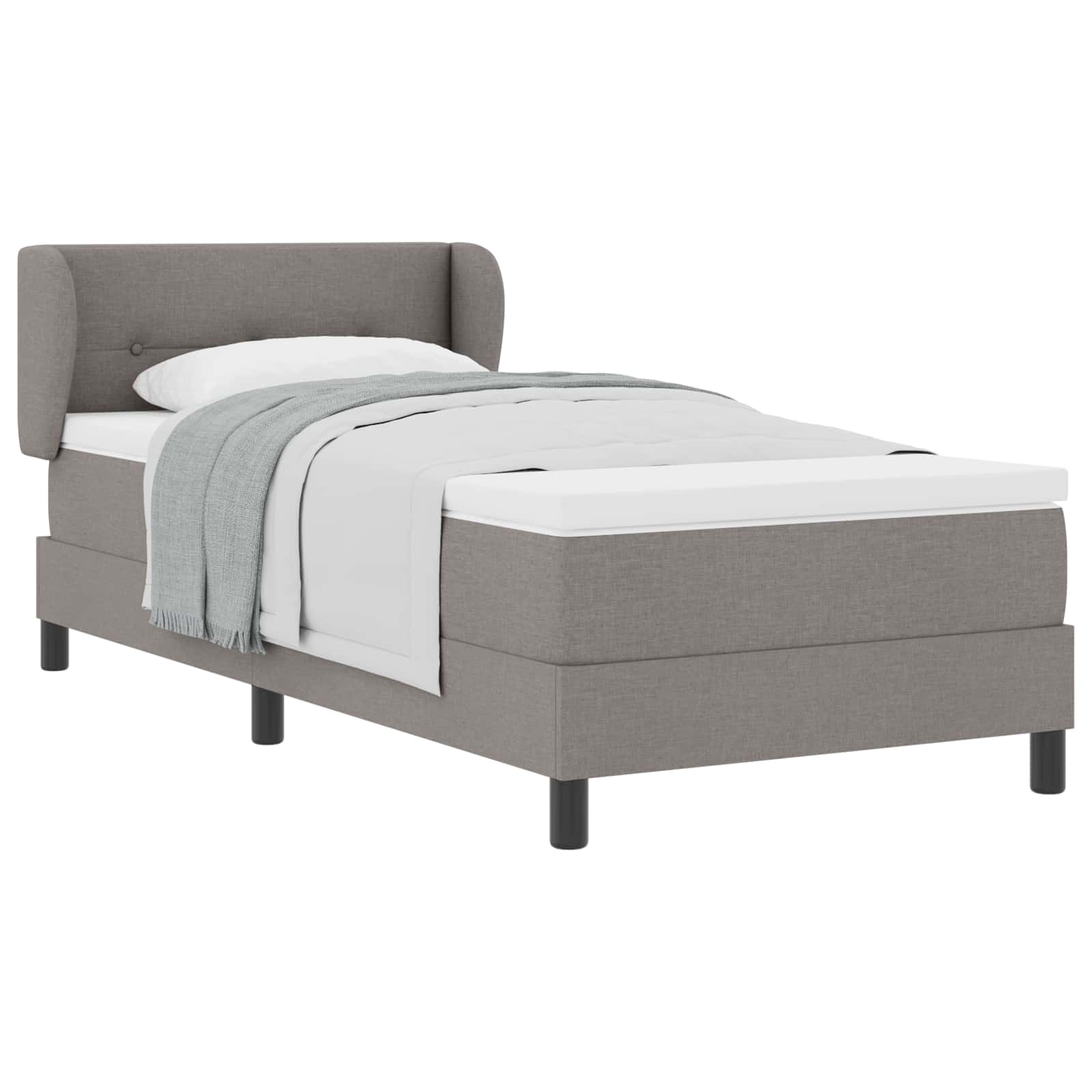 Boxspringbett mit Kopfteil Taupe 90 x 200 cm Stoff
