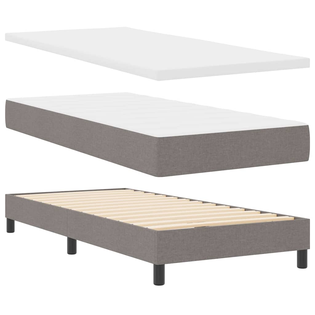 Boxspringbett mit Kopfteil Taupe 90 x 200 cm Stoff