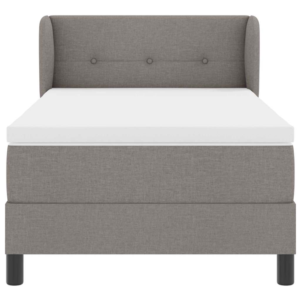 Boxspringbett mit Kopfteil Taupe 90 x 200 cm Stoff