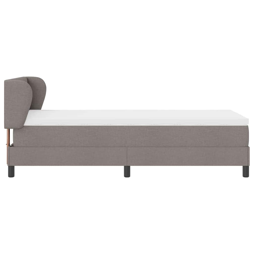 Boxspringbett mit Kopfteil Taupe 90 x 200 cm Stoff