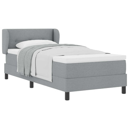 Boxspringbett mit Kopfteil Hellgrau 100 x 200 cm Stoff