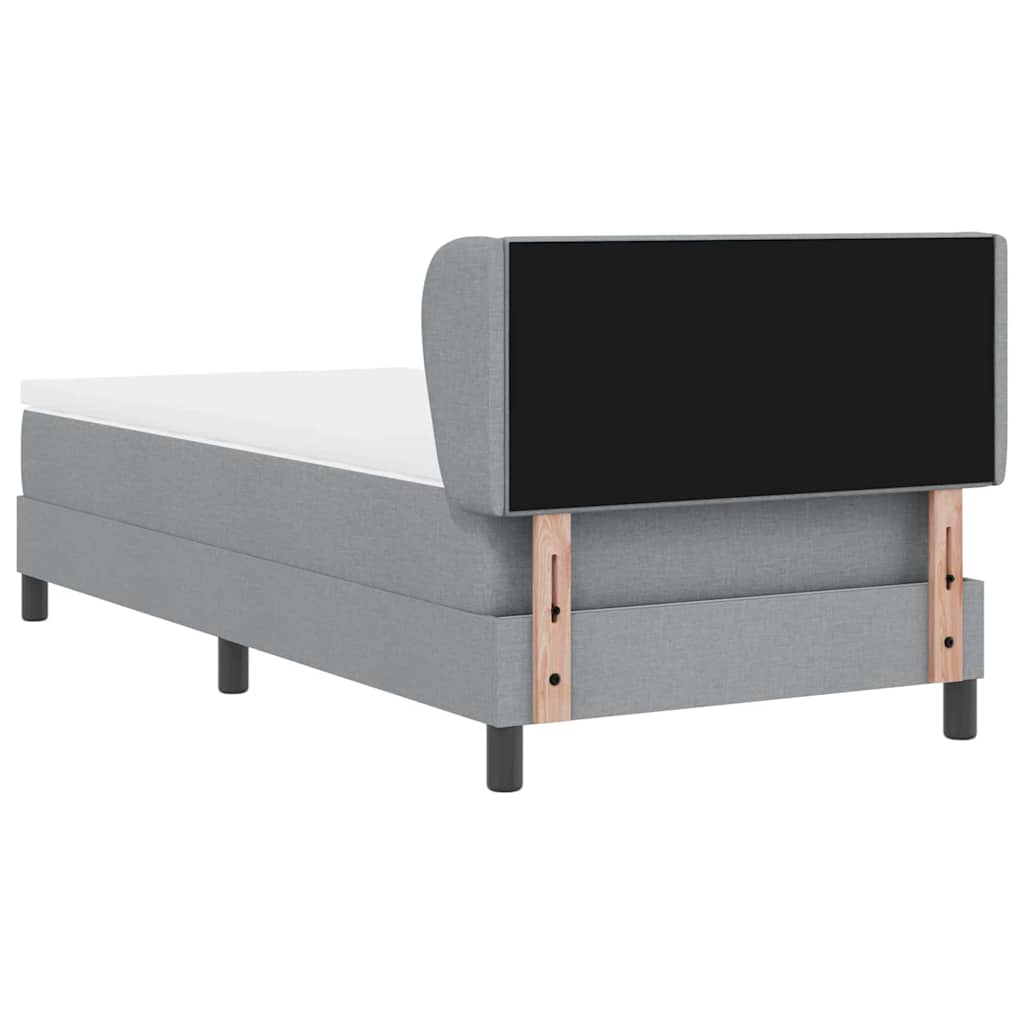 Boxspringbett mit Kopfteil Hellgrau 100 x 200 cm Stoff