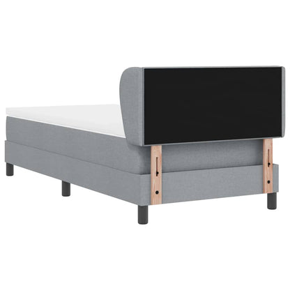 Boxspringbett mit Kopfteil Hellgrau 100 x 200 cm Stoff