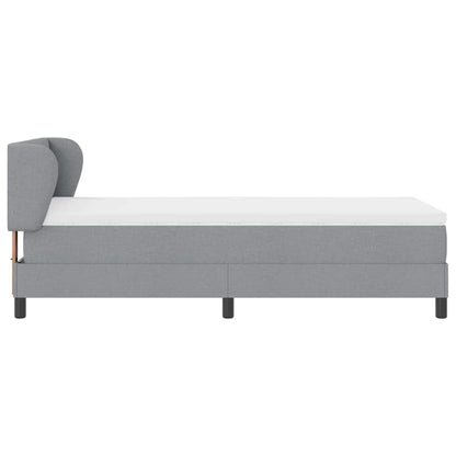 Boxspringbett mit Kopfteil Hellgrau 100 x 200 cm Stoff