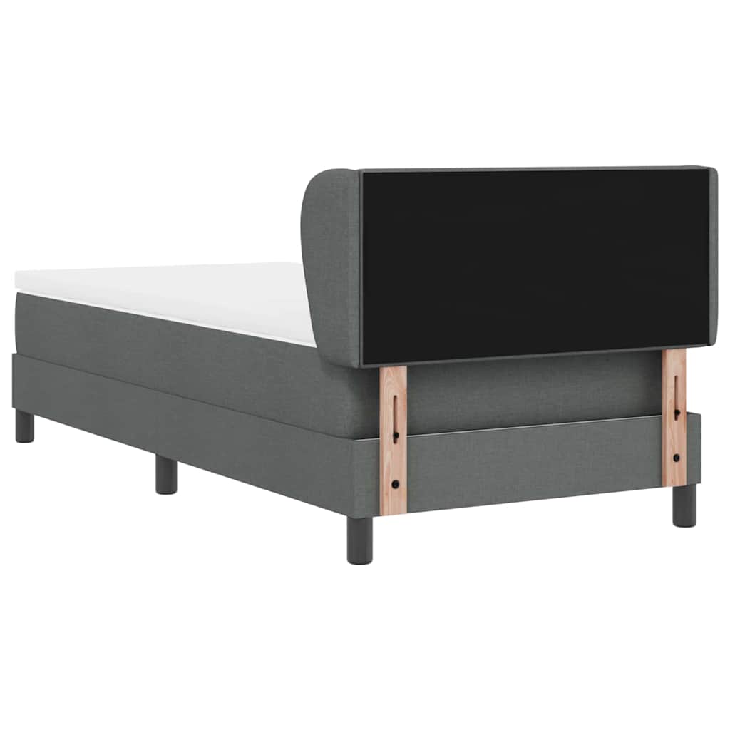 Boxspringbett mit Matratze Dunkelgrau 100 x 200 cm Stoff