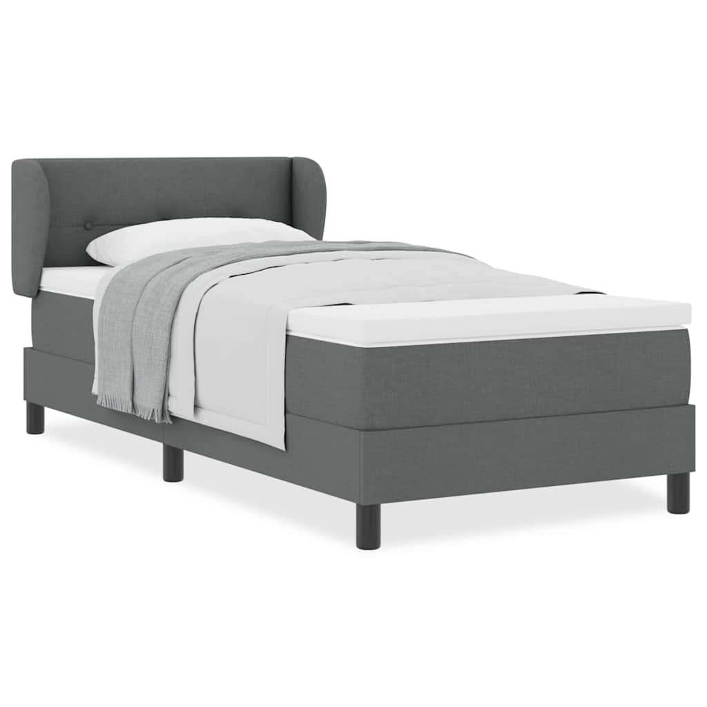 Boxspringbett mit Matratze Dunkelgrau 100 x 200 cm Stoff