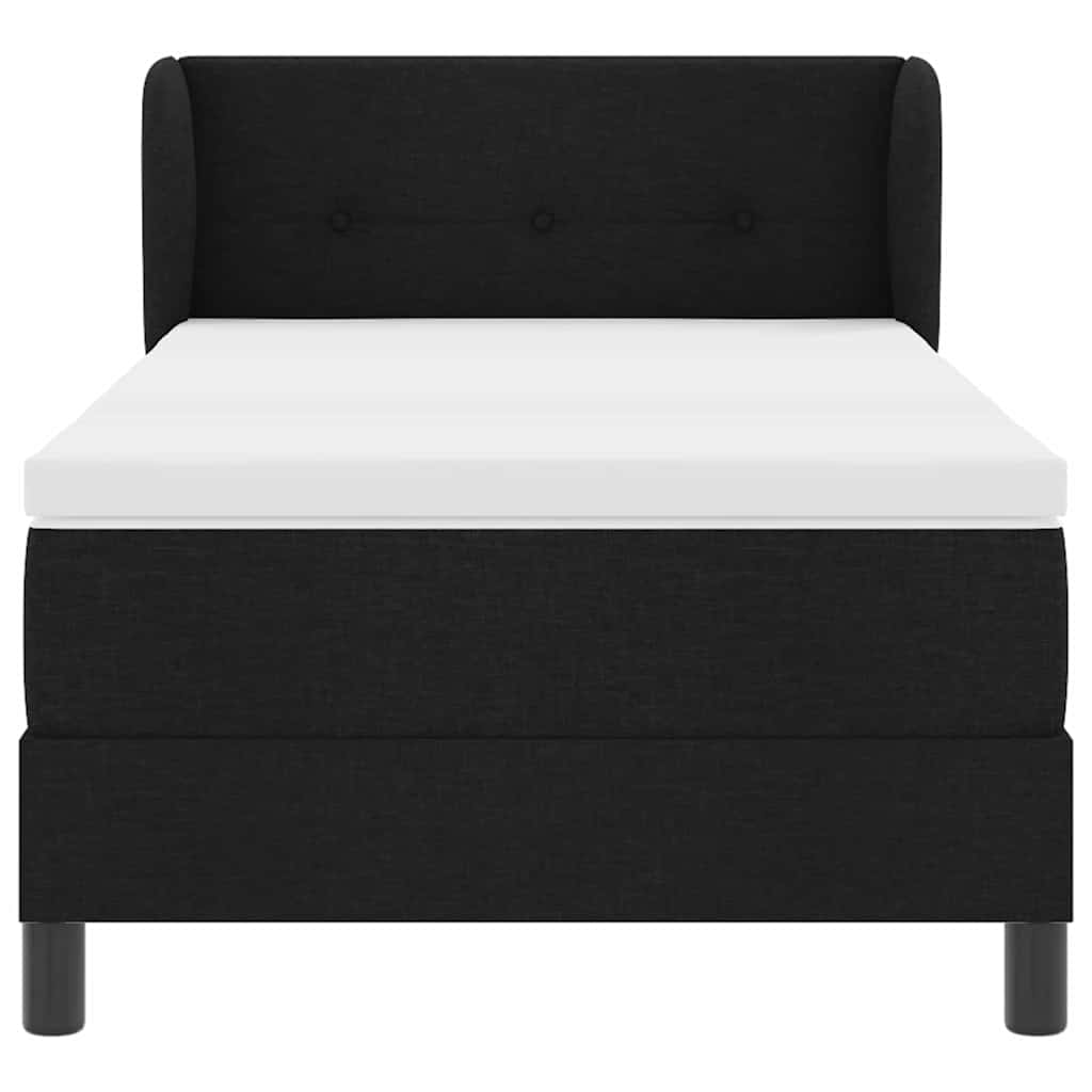 Boxspringbett mit Kopfteil Schwarz 100 x 200 cm Stoff