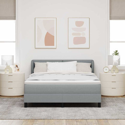 Boxspringbett mit Kopfteil Hellgrau 140 x 190 cm Stoff
