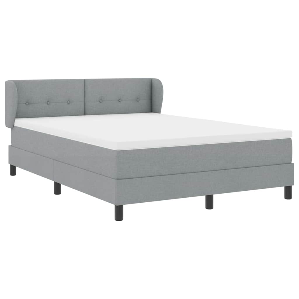 Boxspringbett mit Matratze Hellgrau 140 x 190 cm Stoff