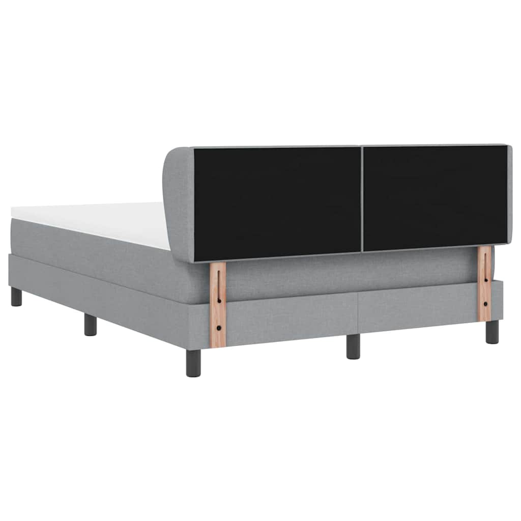 Boxspringbett mit Kopfteil Hellgrau 140 x 190 cm Stoff