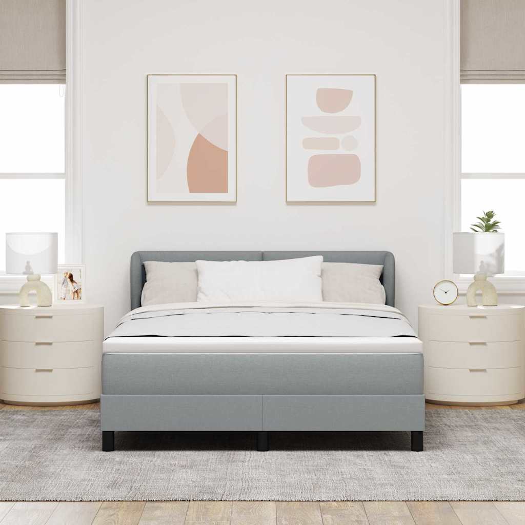Boxspringbett mit Matratze Hellgrau 140 x 200 cm Stoff
